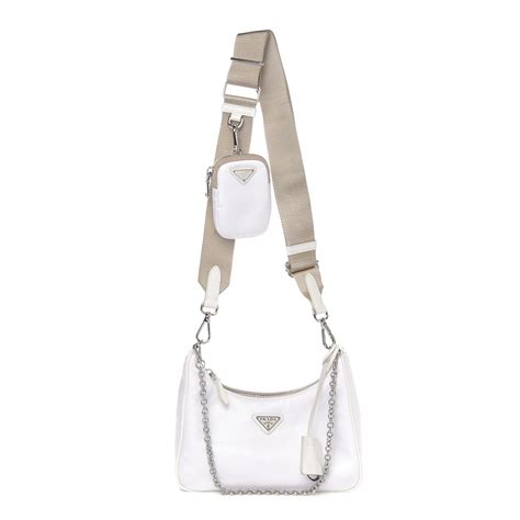 prada nylon white bag